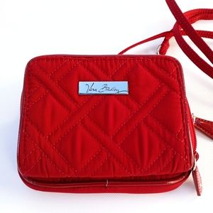 Vera bradley red crossbody wristlet